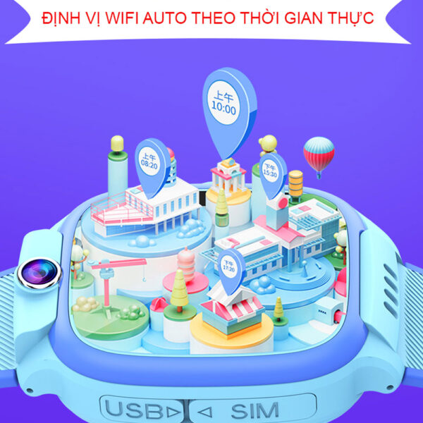 Đồng Hồ Trẻ Em Thông Minh BaByKid BBK05 Chống Nước IPX67 - Có Camera Chụp Ảnh Từ Xa - Định Vị WiFi Auto + Tặng SIM 4G Data Tốc Độ Cao