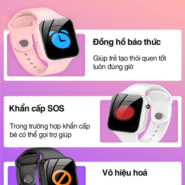 Đồng hồ thông minh trẻ em G300C có chức năng: Báo thức, toán học, chặn số lạ, khóa lớp học, cài đặt bảo mật trên đồng hồ