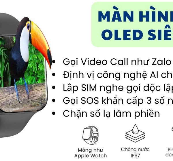 Đồng hồ thông minh trẻ em BabyKID G300G màn hình sắc nét, pin trâu