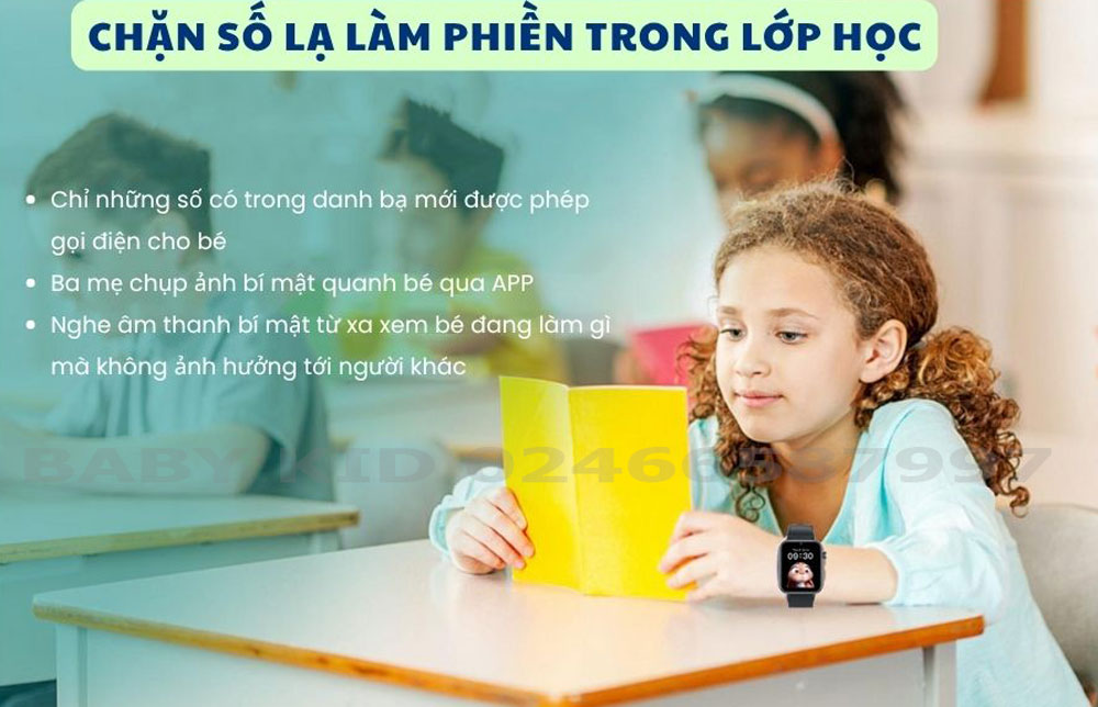 Đồng hồ định vị trẻ em G500D có chức năng chặn số điện thoại lạ tránh làm phiền khi đang học ở lớp