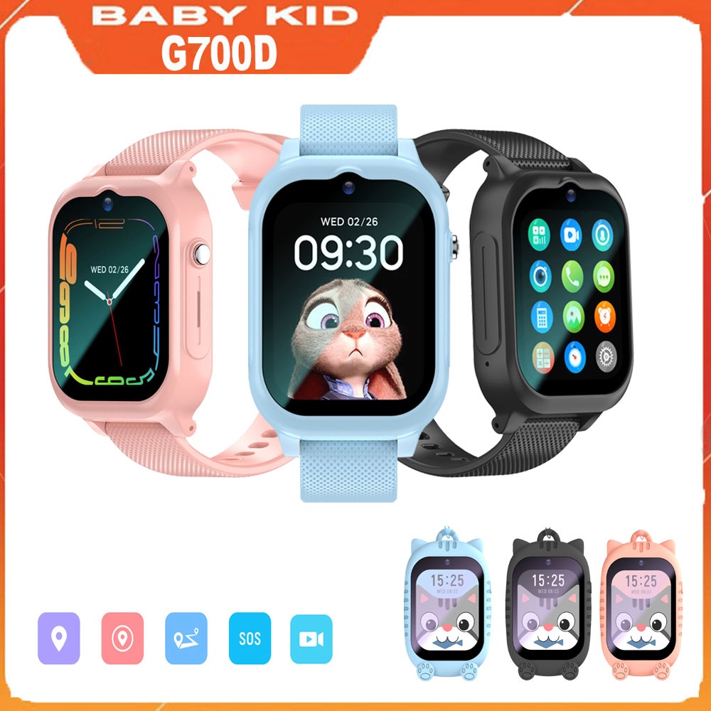 Đồng hồ thông minh định vị nhỏ gọn cho trẻ em BABYKID G700D có GPS tặng ốp dây đeo cổ cho học sinh
