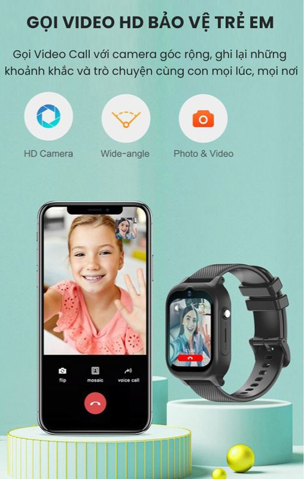 đồng hồ thông minh định vị nhỏ gọn cho trẻ em BABYKID G700D